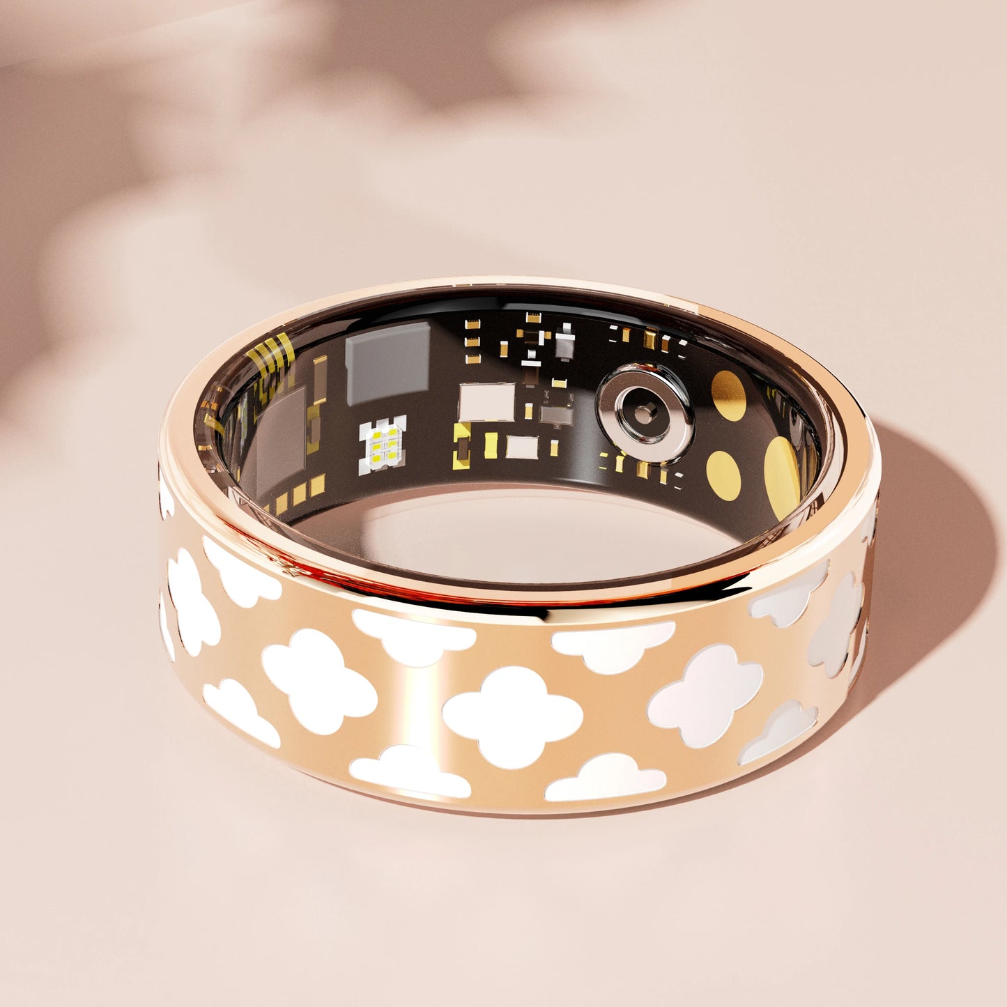 Rose Gold Smart Fitness Tracking Ring